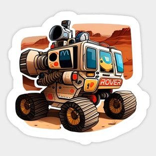 Mars Rover but he's got rocket engines strapped to his back Sticker Sticker